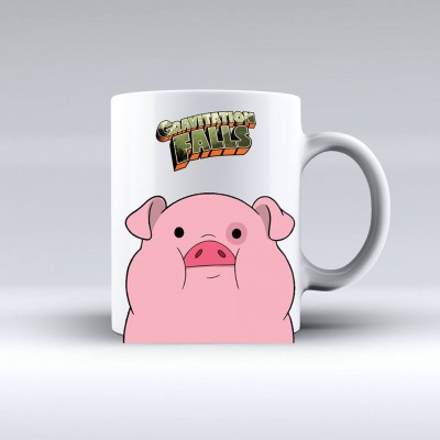 Бяла керамична чаша GRAVITY FALLS - Waddles